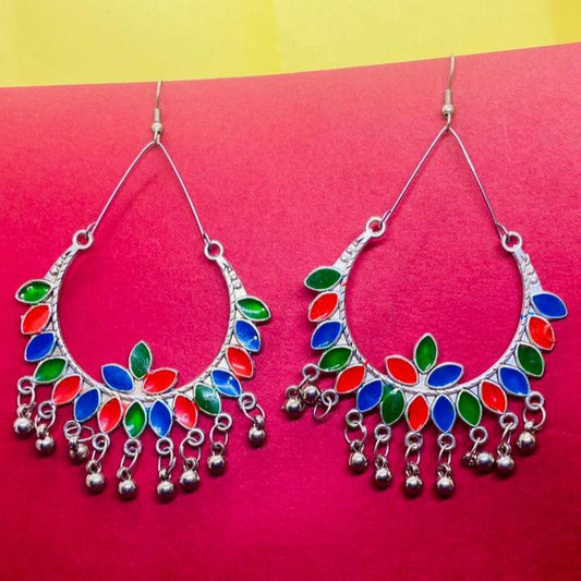 Silver Shine Multicolor Hook Earring