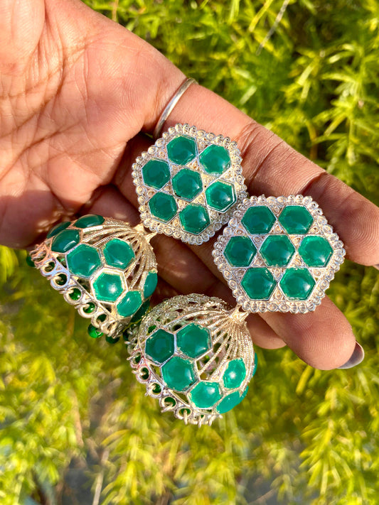 Green Jhumka flower design