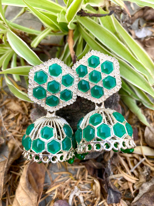 Green Jhumka flower design