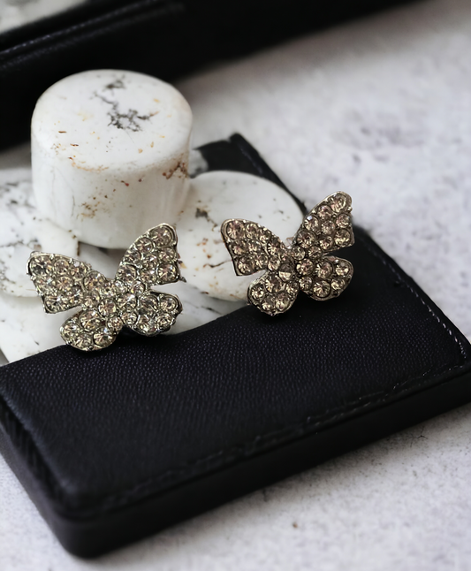 Beautiful Butterfly Silver Colour Studs