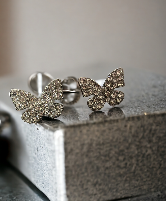 Beautiful Butterfly Silver Colour Studs