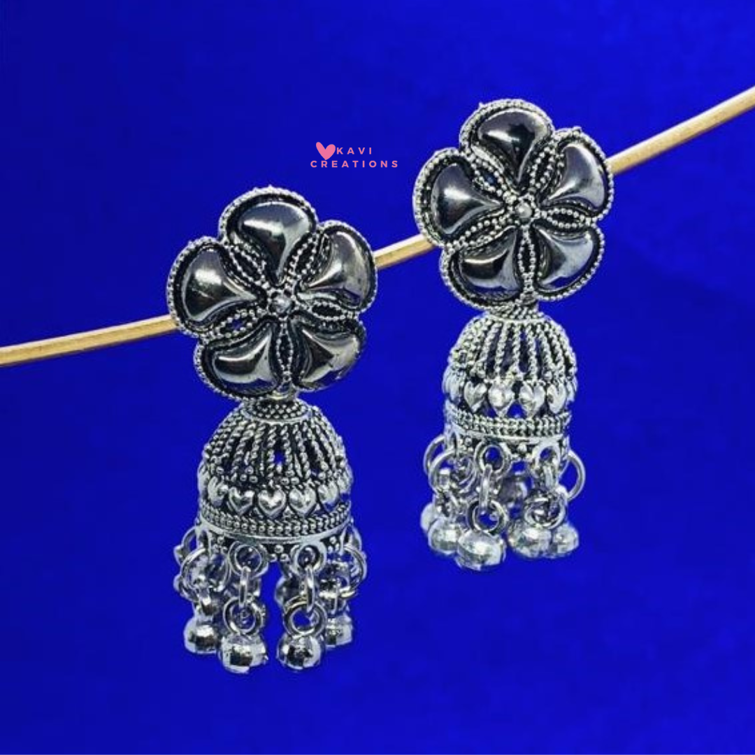 Set of 6 Must Have Oxidised Jhumkas With 2 Free Gift
