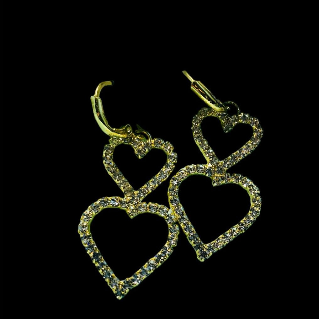 Double  Golden Heart Earring