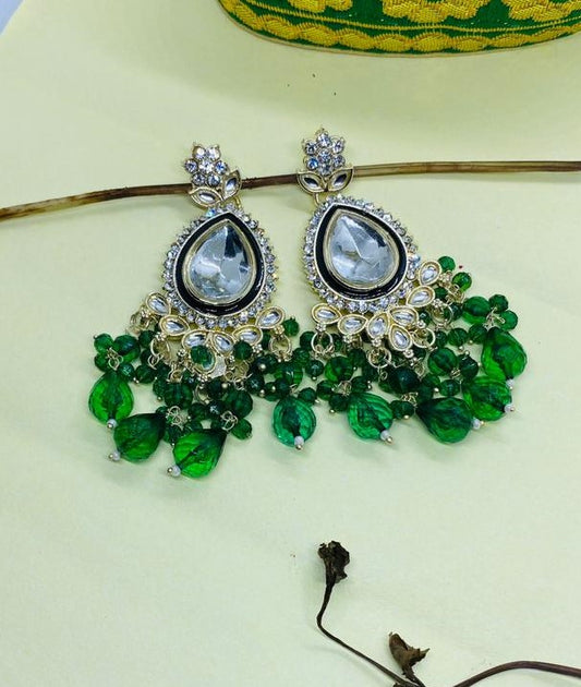 Green Aruna Ethnic Earrings